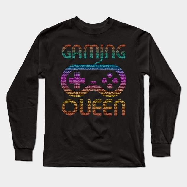 Gaming queen colorful binary gamepad Long Sleeve T-Shirt by All About Nerds